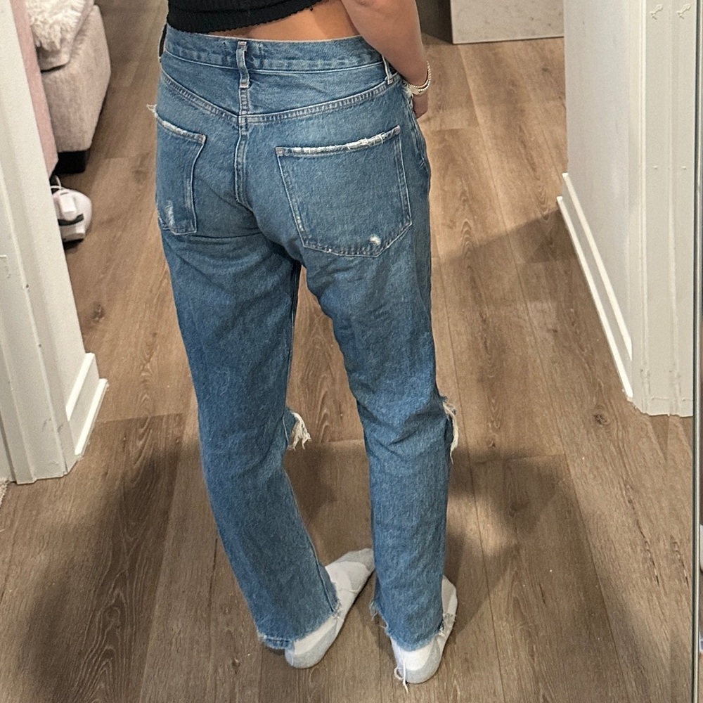 Agolde straight leg distressed jeans